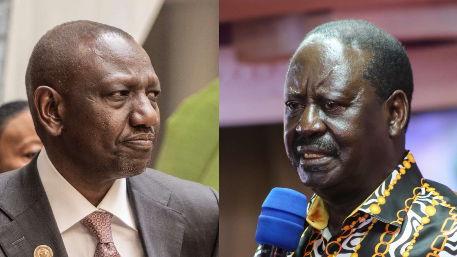 Photocollage of President Ruto and Raila Odinga